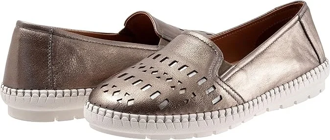 Trotters Remi Women's Shoes Pewter Metallic : 9.5 M (B), Leather