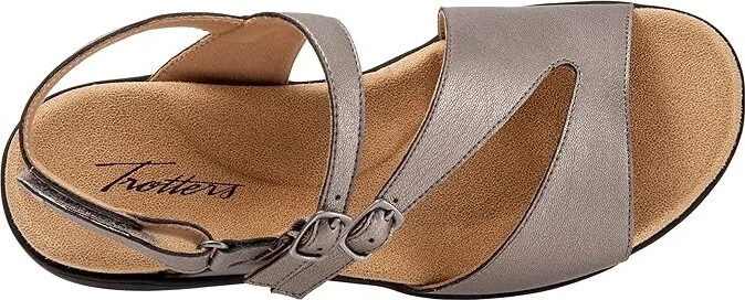 Trotters Riva Women's Shoes Pewter Metallic : 10.5 M (B), Synthetic - Image 2