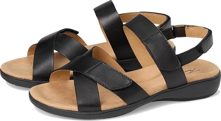 Trotters River Women's Sandals Black : 11 M (B), Leather