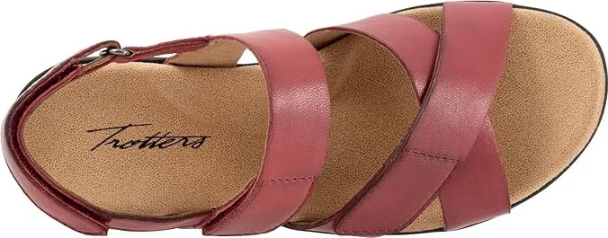 Trotters River Women's Sandals Dark Red : 7.5 M (B), Leather - Image 2