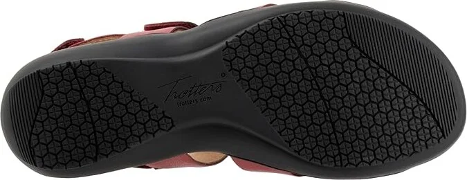 Trotters River Women's Sandals Dark Red : 7.5 M (B), Leather - Image 3