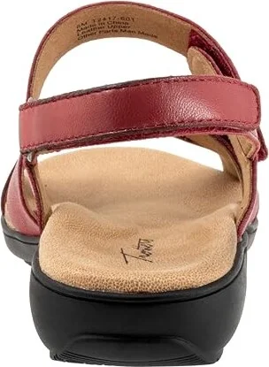 Trotters River Women's Sandals Dark Red : 7.5 M (B), Leather - Image 4