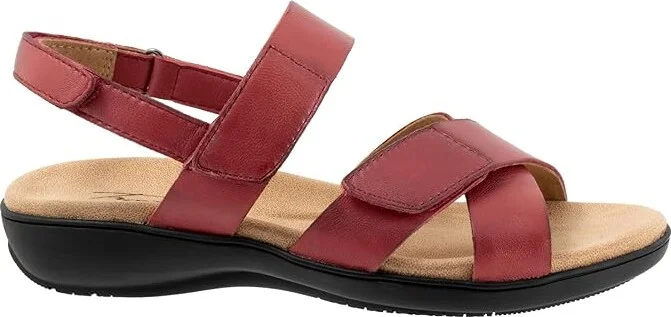 Trotters River Women's Sandals Dark Red : 7.5 M (B), Leather - Image 6