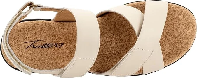 Trotters River Women's Sandals Ivory : 10 WW (EE), Leather - Image 2