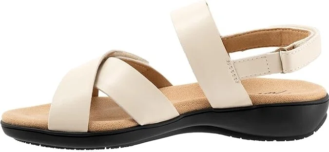 Trotters River Women's Sandals Ivory : 10 WW (EE), Leather - Image 5
