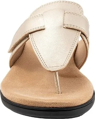 Trotters Robin Women's Sandals Gold Metallic : 7 W (D), Leather - Image 5
