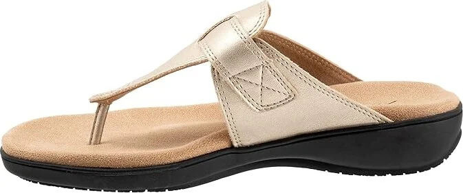 Trotters Robin Women's Sandals Gold Metallic : 7 W (D), Leather - Image 6