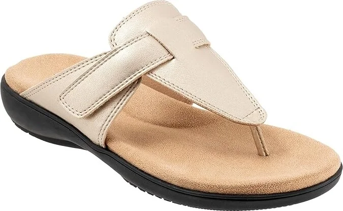 Trotters Robin Women's Sandals Gold Metallic : 7 W (D), Leather