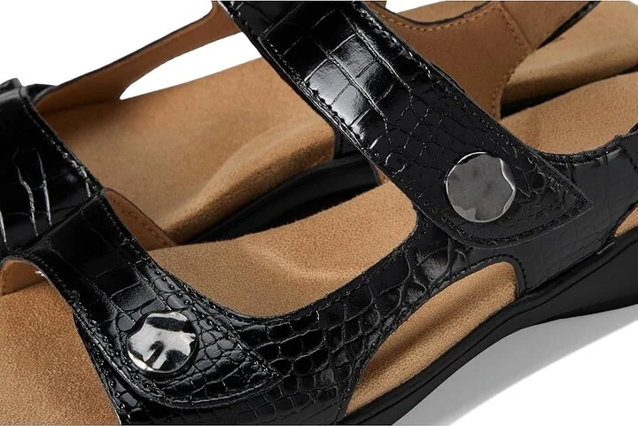 Trotters Romi Croco Women's Sandals Black : 10 M (B), Rubber - Image 7