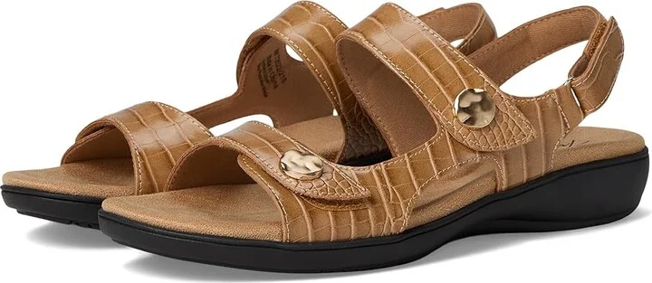 Trotters Romi Croco Women's Sandals Luggage : 9 W (D), Rubber