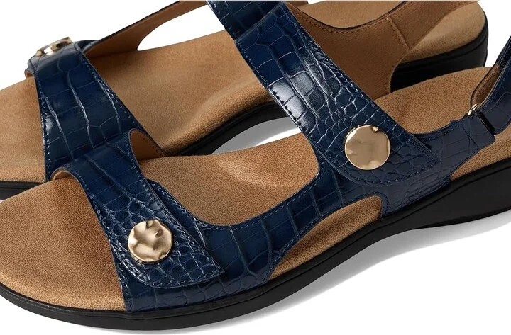 Trotters Romi Croco Women's Sandals Navy : 10.5 M (B), Rubber - Image 7