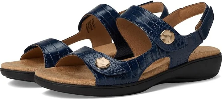 Trotters Romi Croco Women's Sandals Navy : 10.5 M (B), Rubber