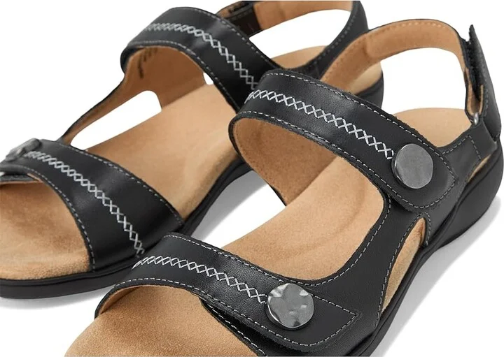 Trotters Romi Stitch Women's Sandals Black : 7 N (AA), Leather - Image 7
