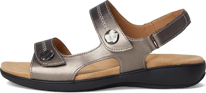 Trotters Romi Stitch Women's Sandals Pewter : 9.5 M (B), Leather - Image 6