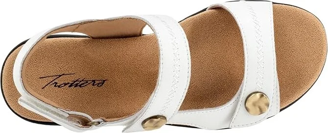 Trotters Romi Stitch Women's Sandals White : 5 M (B), Leather - Image 2