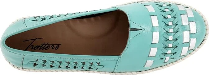 Trotters Rory Women's Shoes Aqua Blue/Silver : 9.5 N (AA), Leather - Image 2