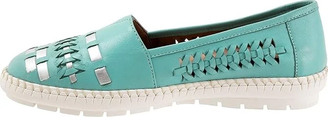Trotters Rory Women's Shoes Aqua Blue/Silver : 9.5 N (AA), Leather - Image 6