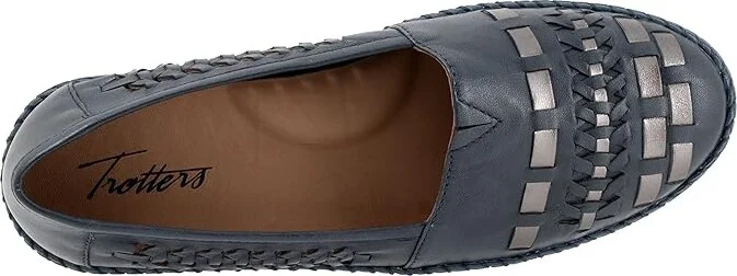 Trotters Rory Women's Shoes Navy/Silver : 5.5 M (B), Leather - Image 2