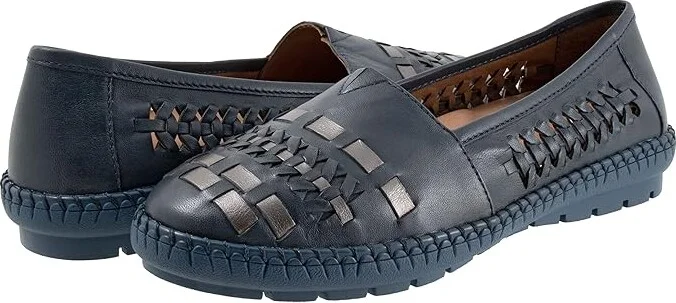 Trotters Rory Women's Shoes Navy/Silver : 5.5 M (B), Leather
