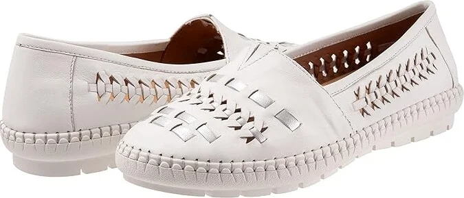 Trotters Rory Women's Shoes White Silver : 6 W (D), Leather
