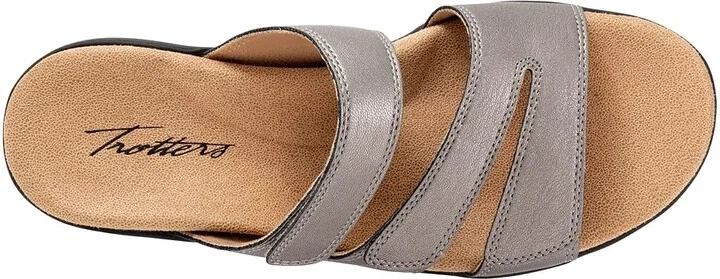 Trotters Rose Women's Sandals Pewter Metallic : 6.5 M (B), Leather - Image 2