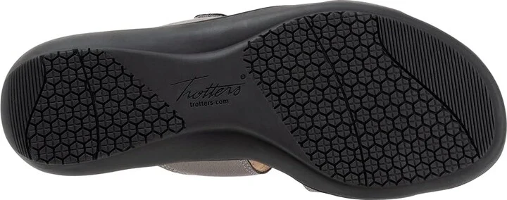 Trotters Rose Women's Sandals Pewter Metallic : 6.5 M (B), Leather - Image 3