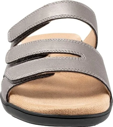 Trotters Rose Women's Sandals Pewter Metallic : 6.5 M (B), Leather - Image 5