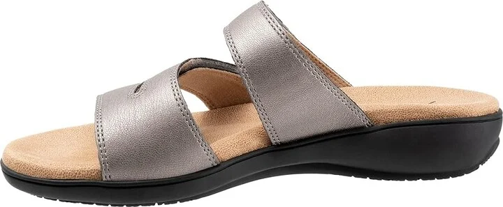 Trotters Rose Women's Sandals Pewter Metallic : 6.5 M (B), Leather - Image 6