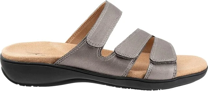 Trotters Rose Women's Sandals Pewter Metallic : 6.5 M (B), Leather - Image 7