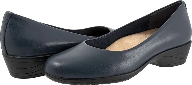 Trotters Rozalin Women's Flat Shoes Navy : 10 W (D), Leather