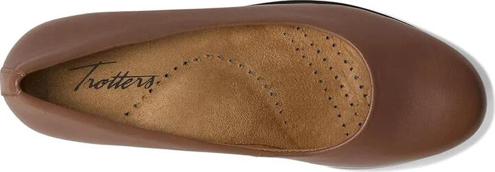 Trotters Rozalin Women's Flat Shoes Stone : 8.5 N (AA), Leather/Rubber - Image 2