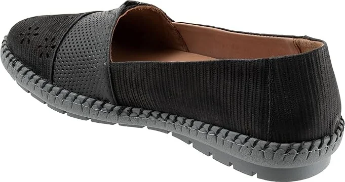 Trotters Ruby Perf Women's Flat Shoes Black Nubuck : 9 W (D) - Image 4