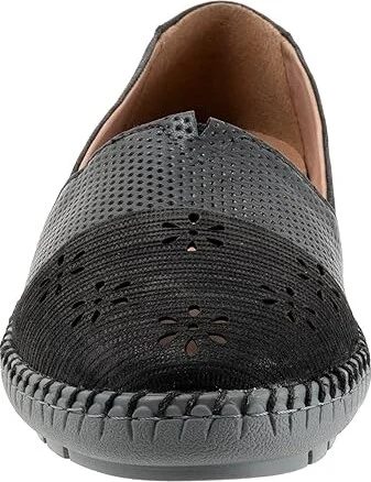 Trotters Ruby Perf Women's Flat Shoes Black Nubuck : 9 W (D) - Image 5
