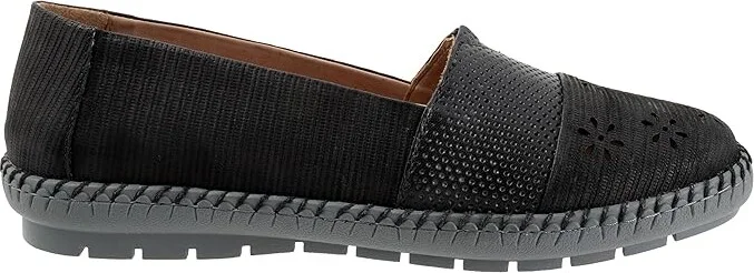 Trotters Ruby Perf Women's Flat Shoes Black Nubuck : 9 W (D) - Image 7
