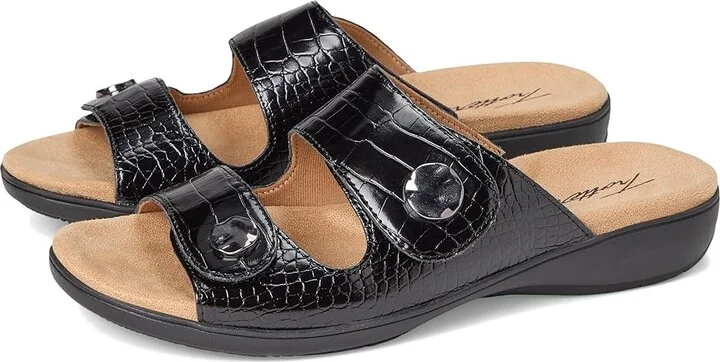 Trotters Ruthie Croco Women's Sandals Black : 8.5 M (B), Rubber