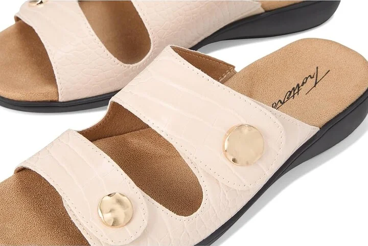 Trotters Ruthie Croco Women's Sandals Ivory : 6 M (B), Rubber - Image 7