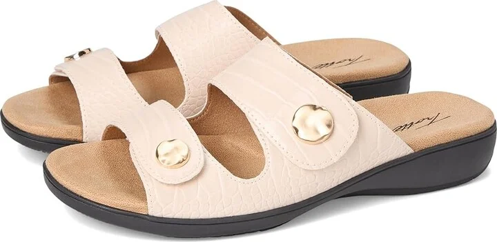 Trotters Ruthie Croco Women's Sandals Ivory : 6 M (B), Rubber