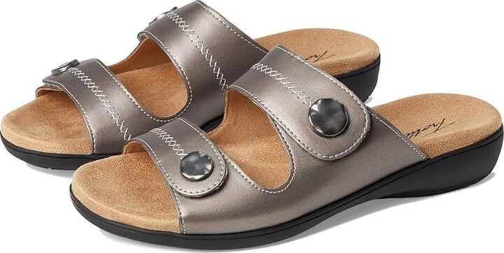 Trotters Ruthie Stitch Women's Sandals Pewter : 7 WW (EE)