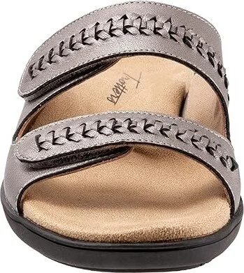 Trotters Ruthie Woven Women's Shoes Pewter Metallic : 10 M (B), Leather - Image 5