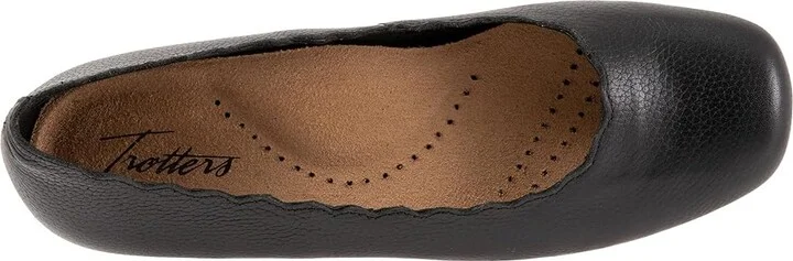 Trotters Sabine Women's Flat Shoes Black : 6 M (B), Leather - Image 2