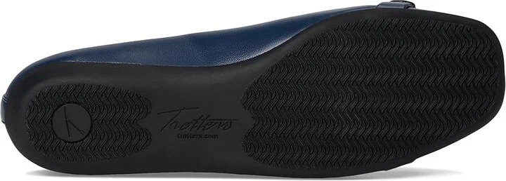 Trotters Sadie Women's Flat Shoes Navy : 10 WW (EE), Leather - Image 3