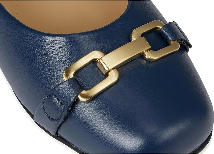 Trotters Sadie Women's Flat Shoes Navy : 10 WW (EE), Leather - Image 7