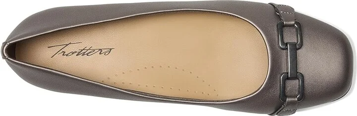 Trotters Sadie Women's Flat Shoes Pewter : 6.5 W (D), Leather - Image 2