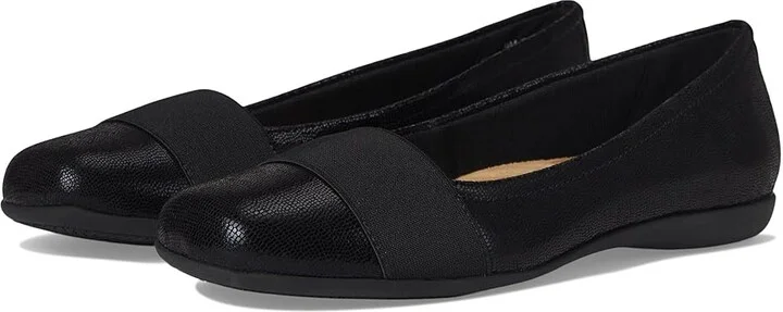 Trotters Samantha Women's Slip on Shoes Black Lizard : 6.5 M (B)