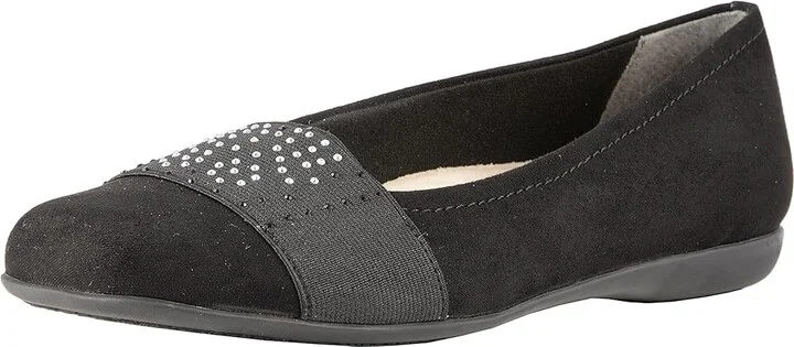 Trotters Samantha Women's Slip on Shoes Black Microfiber/Elastic : 7 N (AA), Suede - Image 2