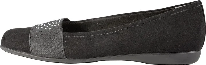 Trotters Samantha Women's Slip on Shoes Black Microfiber/Elastic : 7 N (AA), Suede - Image 7