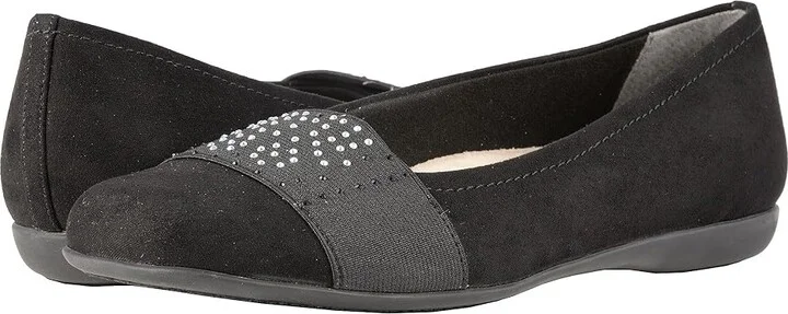 Trotters Samantha Women's Slip on Shoes Black Microfiber/Elastic : 7 N (AA), Suede