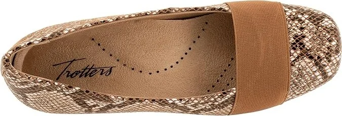 Trotters Samantha Women's Slip on Shoes Brown Snake : 9 W (D) - Image 2