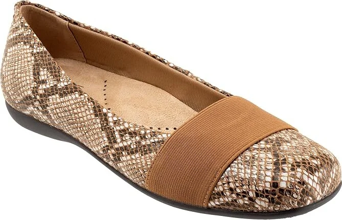 Trotters Samantha Women's Slip on Shoes Brown Snake : 9 W (D)
