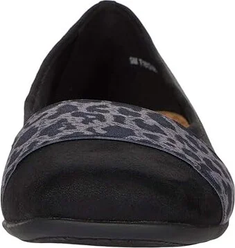Trotters Samantha Women's Slip on Shoes Microfiber Suede/Cheetah Printed Elastic (Black) : 7 N (AA) - Image 5